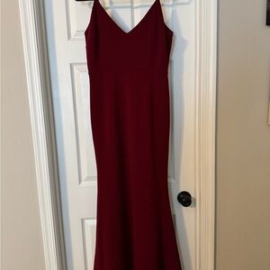 Elegant Burgundy Spaghetti Strap Dress
